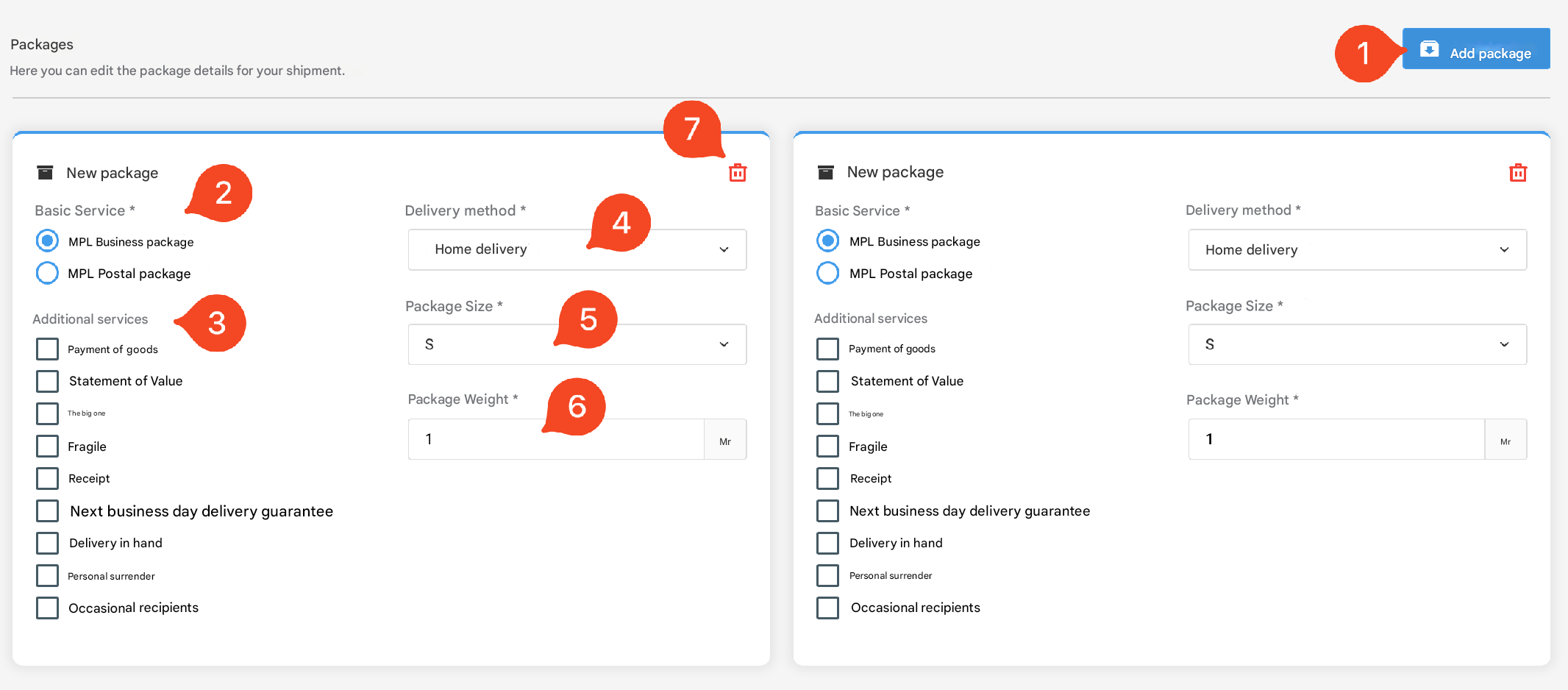 Special Shipping Methods